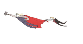 Illustration for article titled Adorable webcomic illustrates the Avengers' difficulties with carrying Hawkeye into battle